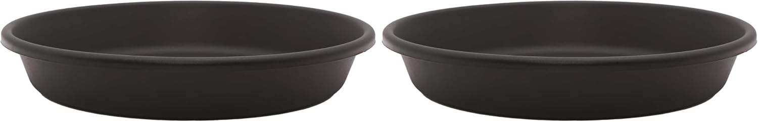 The HC Companies 14 Inch Round Plastic Classic Plant Saucer - Indoor Outdoor Plant Trays for Pots - 14"x14"x2.5" Sandstone
