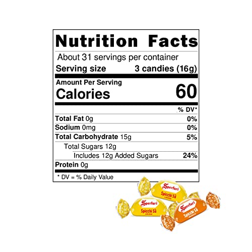 Sperlari "Spicchi" Citrus Orange & Lemon Hard Candy Bulk Bag, Individually Wrapped Italian Sweets, 1 Kg / 2.2 Lbs Bag (1-Pack)