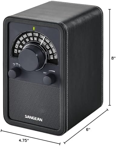 AM/FM Table Top Wooden Radio (Black)