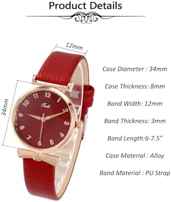 Top Plaza Ladies Classic Leather Analog Quartz Watch | Women Easy Read Arabic Numerals Watches Casual Dress Wrist Watch,Rose Gold Case