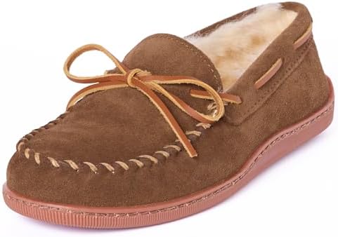 Minnetonka Men's Sheepskin Hardsole Slipper