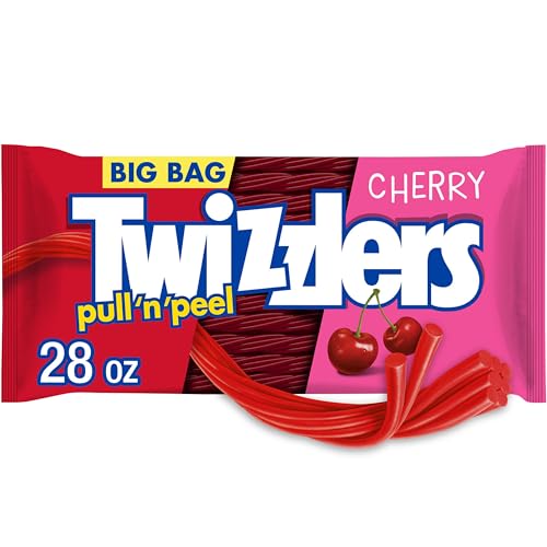 Twizzlers, Pull 'N' Peel Cherry Flavored Licorice Style, Chewy Candy Bag, 14 Ounce