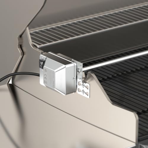 onlyfire Universal Rotisserie Kit with 110V Electric Motor for Gas Grills | Stainless Steel, 45" 1/2" Hexagon Spit Rod, Chicken Roaster