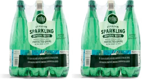 Whole Foods Market, Lemon Sparkling Mineral Water, 16.9 Fl Oz, 6 Count
