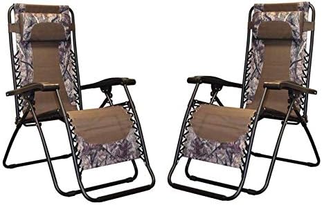 Caravan Canopy Infinity Zero Gravity Steel Frame Patio Deck Chair, Camouflage