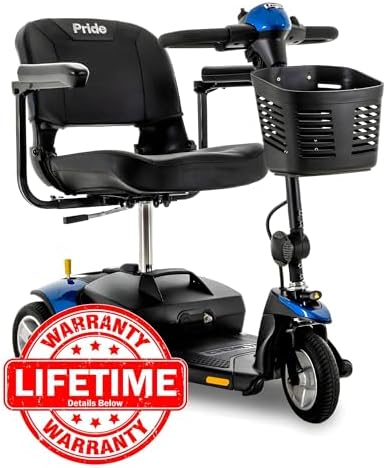 Pride Mobility Go Go Elite Traveller 3-wheel Scooter - Travel Mobility for Adults, 12 Ah Battery, 300 Lbs Weight Capacity, Red, Seat Dimensions - 17" W x 17" D - SC40E