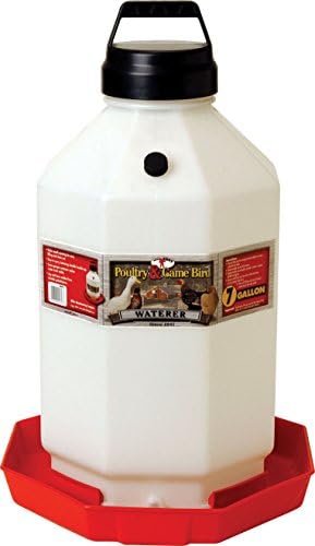 Little Giant PPF7 7 Gallon Capacity Hanging Automatic Poultry Waterer Dispenser for Chickens and Game Birds, Red