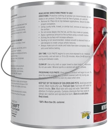 Flex Paste MAX, 12 lb Can, Black, Waterproof Paintable Putty, Spackle Sealant, Fill Gaps Cracks Holes - Block Out Water and Air - UV Resistant - Walls