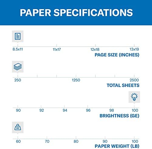 Hammermill 122549 Premium Color Copy Cover, 60 lbs., 8 1/2 x 11, Photo White, 250 Sheets
