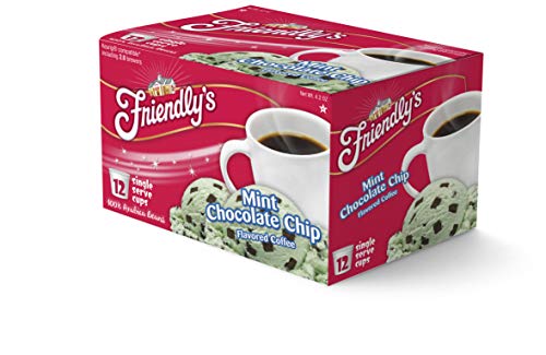 friendly's Flavored Ice Cream Coffee Pods, Compatible with Keurig K Cup Brewers (Mint Chocolate Chip, 12 Count)