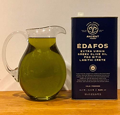 Ancient Foods EDAFOS Extra Virgin Olive Oil Cold Pressed – Fresh, Cold Pressed olive oil from Greece, PDO Crete – 16.9oz (500ML)