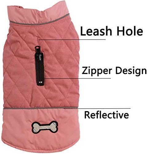 Vecomfy Reversible Dog Coat for Small Dogs with 2 Leash Openings