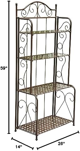 4-Tier Iron Indoor/Outdoor Bakers Rack (Bronze)