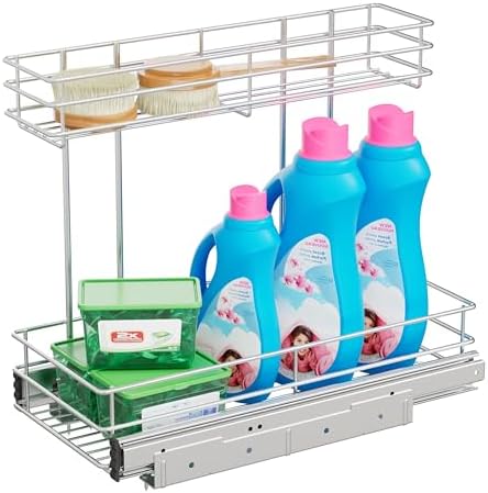 Under Sink Organizer 9" W X19 D, Pull Out Cabinet Organizer 2 Tier