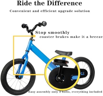 Balance Bike Pedal Kit Convert Balance Bike to Pedal Bike for Strider 14x Balance Bike Easy Assembly and Adjustments with Bike Chain Guard