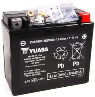 Yuasa YUAM420BS YTX20L Factory Activated AGM Battery