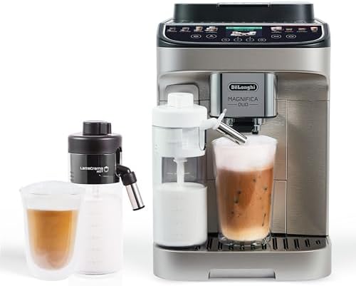 De'Longhi Magnifica Duo Automatic Espresso Machine, Milk Frother, Silver | #1 Worldwide Espresso Machine Maker, 20 One-Touch Recipes