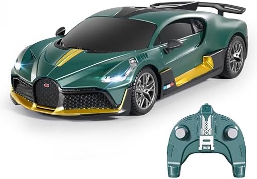 MIEBELY Licensed Bugatti Divo 1:24 Model RC Race Car for Kids Adults | Officially licensed;2.4GHz control; LED headlights;3.7V battery;sturdy ABS;indoor/outdoor play;gift for boys & collectors