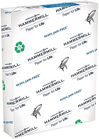 Hammermill Printer Paper, Great White 50% Recycled Paper, 8.5 x 11 - 1 Ream (500 Sheets) - 92 Bright, Made in the USA