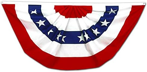 Annin Flagmakers American Flag Pre-Pleated Full Fans Bunting Decorations