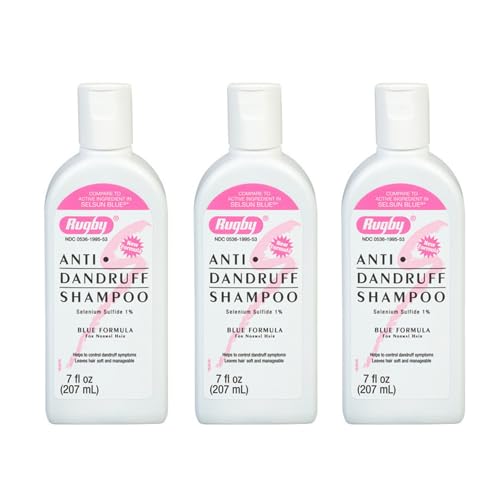 Rugby Selenium Sulfide Anti-Dandruff Shampoo - Blue Formula for Normal Hair - 7 Oz (1-Pack)