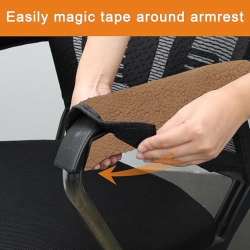 AHIER Wheelchair Armrest Pads, 2PCS Sheepskin Fleece Wheelchair Armrest Covers, Non Slip Arm Rest Cover Cushion pad for Wheelchairs