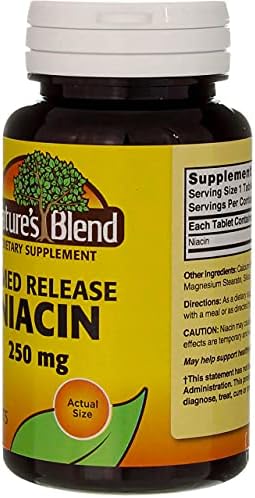 Nature's Blend Niacin Timed Release 250 mg 250 mg 100 Tabs