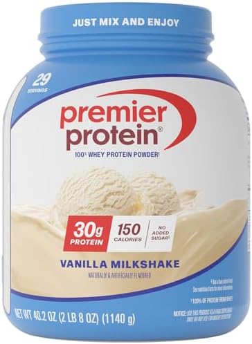 Premier Protein 30g High Protein Powder, 100% Whey, Chocolate, 17 Servings | No Added Sugar, Supports Muscle Health, Soy & Gluten-Free, 1.44 lb