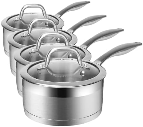 Duxtop Stainless Steel Sauce Pan with Lid, 2.5 Quart Induction Cooking Pot | Saucepan with Stay-Cool Handle, Impact-Bonded Base for Even Heating