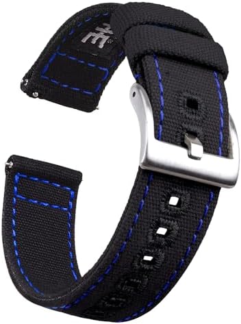 Ritche Christmas Gift Canvas Vintage Quick Release Watch Band 18mm 20mm 22mm 24mm Replacement Watch Straps for Men Women, White Elephant Gifts, Stocking Stuffers for Men, Father's Day gifts