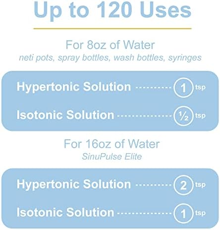 SinuPulse Elite SinuAir Sinus Rinse Salt Solution - Saline Powder for SinuPulse System, Neti Pot Flush, Nasal Wash Squeeze Bottle