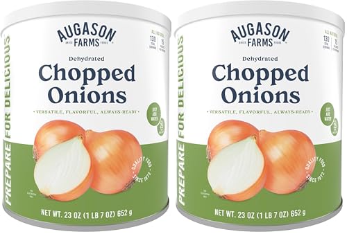 Augason Farms Dehydrated Chopped Onions Can | Emergency Food Supply, 130 Servings, 25 Year Shelf Life, Great for Cooking and Baking, Dehydrated Meals