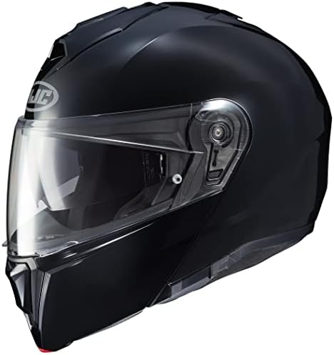 HJC i90 SOLID Modular Motorcycle Helmet with Electric Lens, DOT Approved (Black, Small)