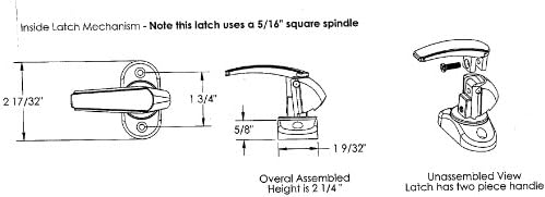 Inside Handle Storm Door Latch White Turn Handle Only