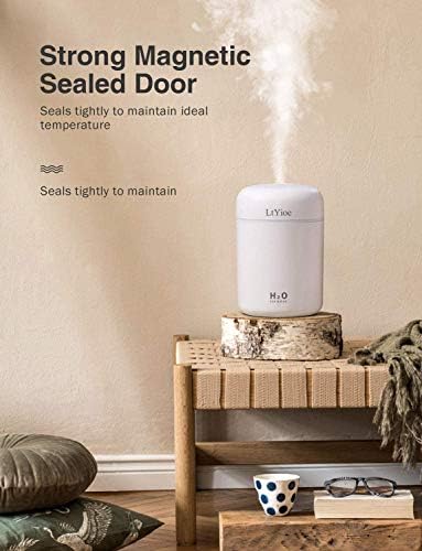 LtYioe Colorful Cool Mini Humidifier, USB Personal Desktop Humidifier for Car, Office Room, Bedroom, etc. Auto Shut-Off, 2 Mist Modes