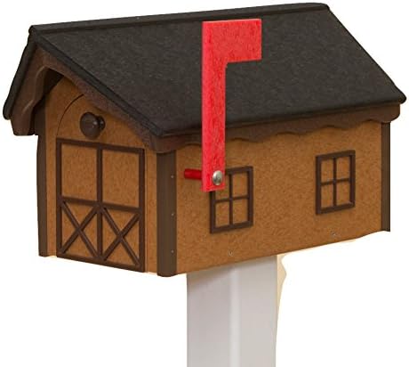 Recycled Poly Plastic Barn Mailbox USA Handmade (Weatherwood)