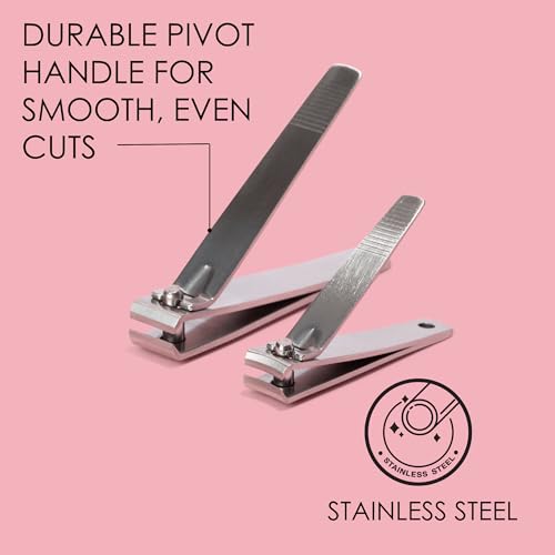 JAPONESQUE Fingernail & Toenail Clippers Set with Salon Quality Sharp Blades Made from Stainless Steel