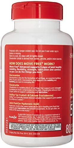 Schiff Move Free Advanced, Joint Health Supplement with Glucosamine and Chondroitin, 80 Count