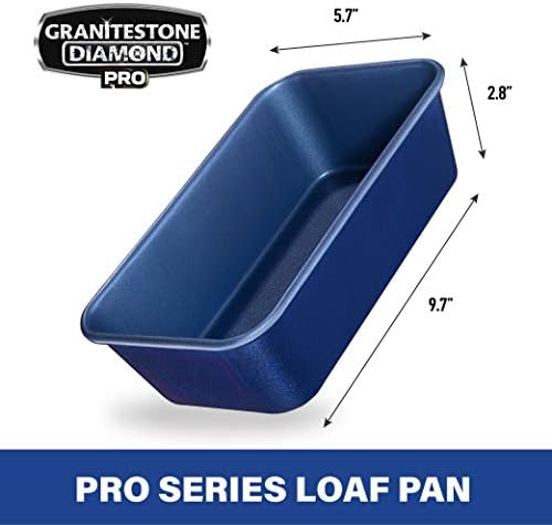 Granitestone Blue Nonstick 9.7in x 5.75in x 2.8in Loaf Pan, Oven Safe up to 500F, Dishwasher Safe