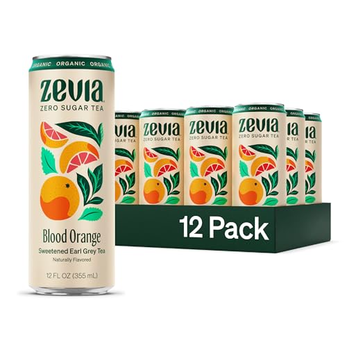 Zevia Zero Sugar Tea, Hibiscus Tea with Passionfruit Caffeine Free, 12 oz Cans (12-Pack) – Naturally Sweetened, Zero Calorie Sugar Free - Non-GMO Project Verified, Gluten-Free, Vegan