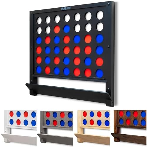 GoSports Wall Mounted Giant 4 in a Row Game - Jumbo 4 Connect Family Fun with Coins