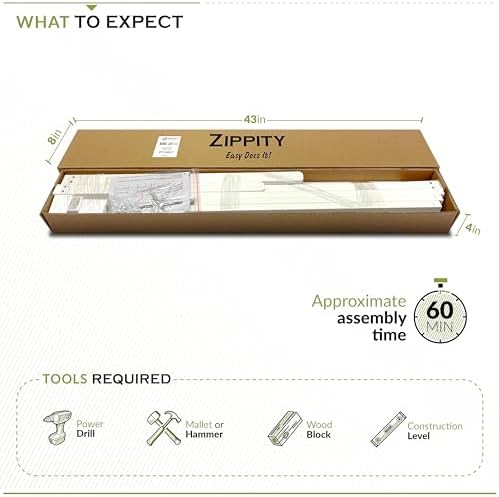 Zippity Ashley Corner Picket Fence, White Vinyl DIY No Dig Kit | 30inH x 40inW, 2 Panels, Garden Border Fencing, ZP19007