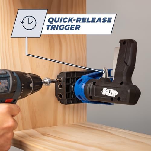 Kreg Pocket-Hole Jig 520PRO - Easy Clamping & Adjusting - 360 Rotating Handle - 260 Screws - For Materials 1/2" to 1 1/2" Thick