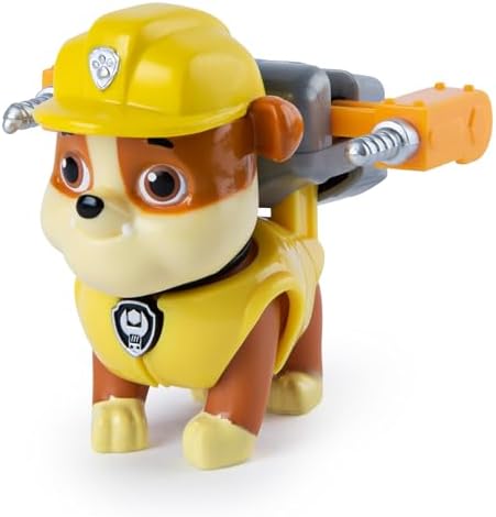 Paw Patrol, Action Pack Rubble Figure with 2 Clip-On Uniforms, for Kids Aged 3 and Up