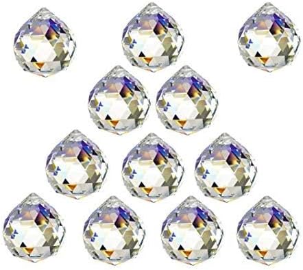 12 Pcs Crystal Ball Prism Suncatcher 30mm Rainbow Pendants Maker | Clear Glass Crystal Ball Prism, Hanging Crystals Prisms for Windows, for Feng Shui