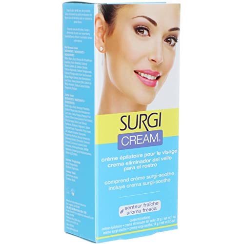 Surgiwax Facial Hair Removal Cream for Women – Depilatory Cream for Face, Neck, & Sensitive Skin, Professional Hair Remover, 1 oz