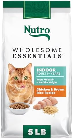 Nutro Wholesome Essentials Indoor Adult Dry Cat Food, Chicken & Rice, 14 lb | Real chicken #1 ingredient, natural prebiotic fiber for digestion, Vitamin E & Selenium antioxidants, supports whole body