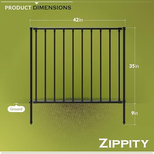 Zippity Madison Picket Fence Panels, White Vinyl DIY No Dig Kit | 2.5ftH x 2.3ftW, White, 2 Panels, Garden Border or Yard Enclosure, ZP19001