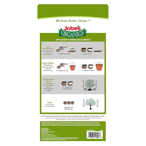 Jobe’s Organics Granular All Purpose Fertilizer, Easy Plant Care Fertilizer for Vegetables, Flowers, Shrubs, Trees, and Plants, 4 lbs Bag