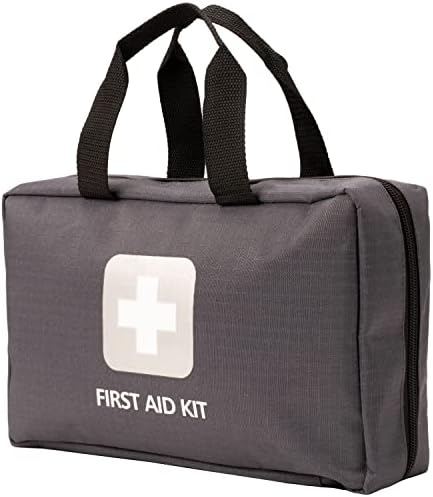 Thrive Mini First Aid Kit - Compact Travel Essentials Pack - Waterproof Camping Essentials Set - Portable Car First Aid Kit & Hiking Supplies Pouch - 66-Piece Set, Red Shell Case